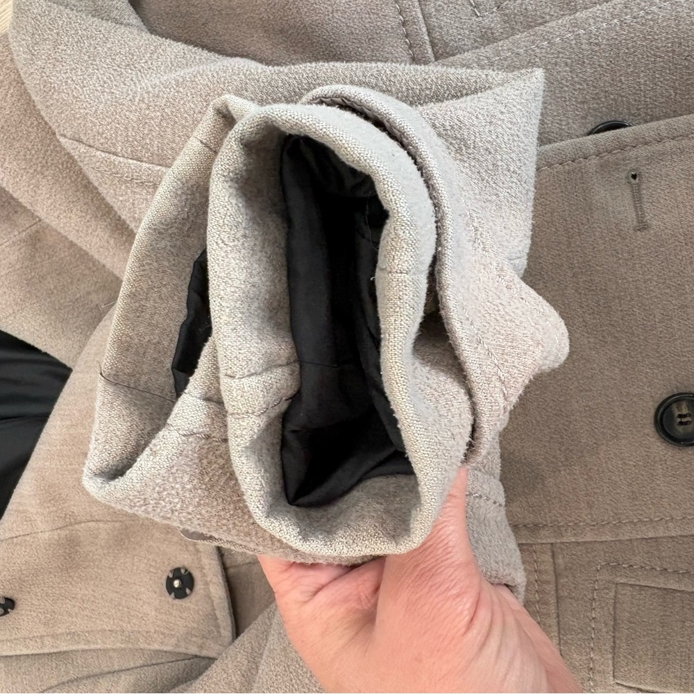 H&M Beige Double-Breasted Peacoat size 8 - Picture 6 of 8